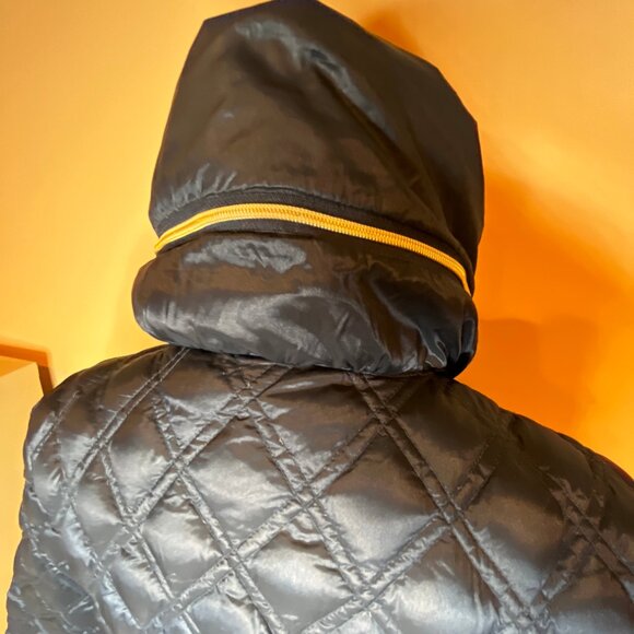 Michael Kors Jacket Women's L Navy Packable Down Fill Hooded Puffer Coat Long - Picture 9 of 16